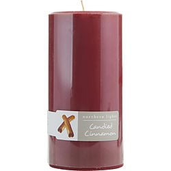 CANDIED CINNAMON by Northern Lights - ONE 3x6 inch PILLAR CANDLE.  BURNS APPROX.