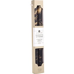 GRAPHITE WITH GOLD by Northern Lights - 12" DECORATIVE TAPERS (2 PACK)
