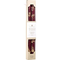 BORDEAUX WITH GOLD by Northern Lights - 12" DECORATIVE TAPERS (2 PACK)