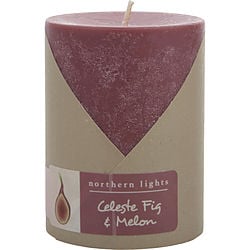 CELESTE FIG & MELON by Northern Lights - ONE 3X4 INCH PILLAR CANDLE.  BURNS APPROX.