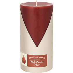 RED ANJOU PEAR by Northern Lights - ONE 3X6 INCH PILLAR CANDLE.  BURNS APPROX.