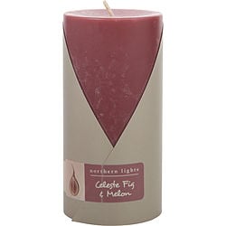 CELESTE FIG & MELON by Northern Lights - ONE 3X6 INCH PILLAR CANDLE.  BURNS APPROX.