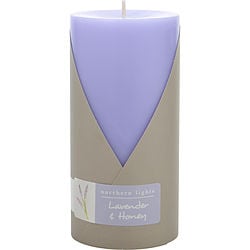 LAVENDER & HONEY by Northern Lights - ONE 3X6 INCH PILLAR CANDLE.  BURNS APPROX.