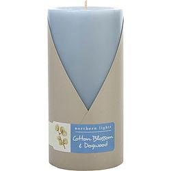 COTTON BLOSSOM & DOGWOOD by Northern Lights - ONE 3X6 INCH PILLAR CANDLE.  BURNS APPROX.