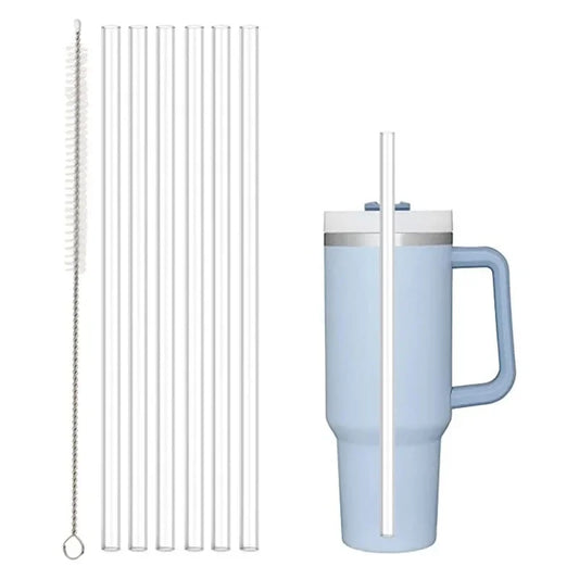 Replacement Straw Compatible with Stanley 20 oz 30 oz 40 oz Cup Tumbler, 6 Pack Reusable Straws with Cleaning Brush