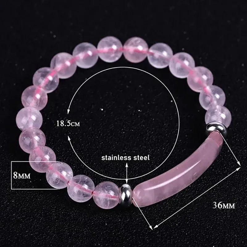 New Fashion Natural Stone Crystal Druzy Rose Quartz Amethyst Gemstone Beaded Beads Bracelet for Women Girls Jewelry Gifts
