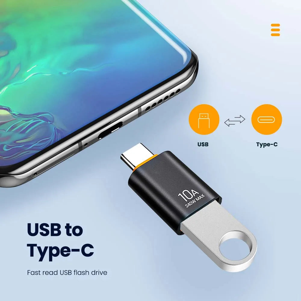 USB 3.0 Type-C Data Adapter Type C 10A OTG USB C Male To USB Female Converter For Macbook Xiaomi Samsung S20 Fast OTG Connector