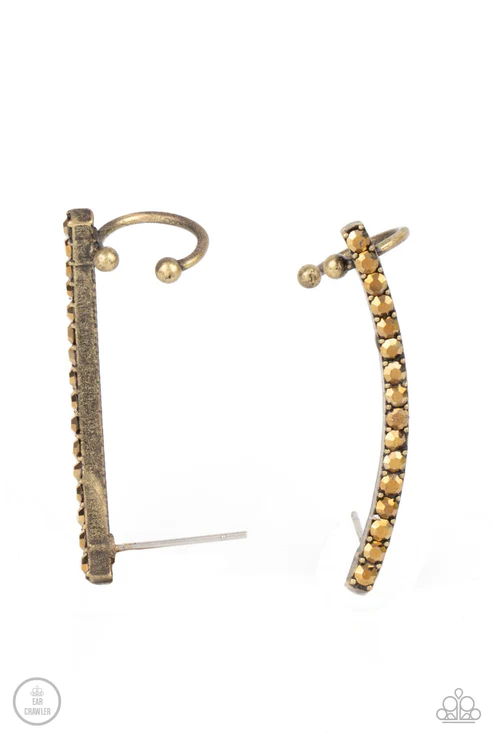 Give Me The SWOOP - Brass Crawler Earring