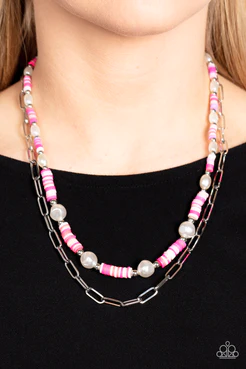 Tidal Trendsetter - Pink Necklace