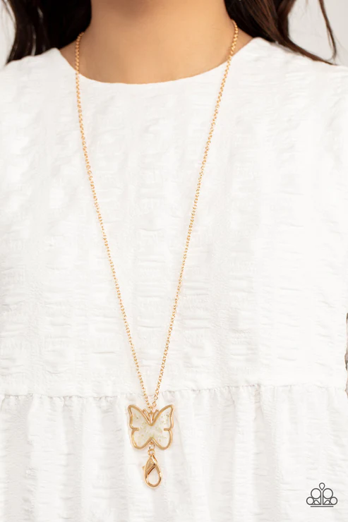 Gives Me Butterflies - Gold lanyard Necklace