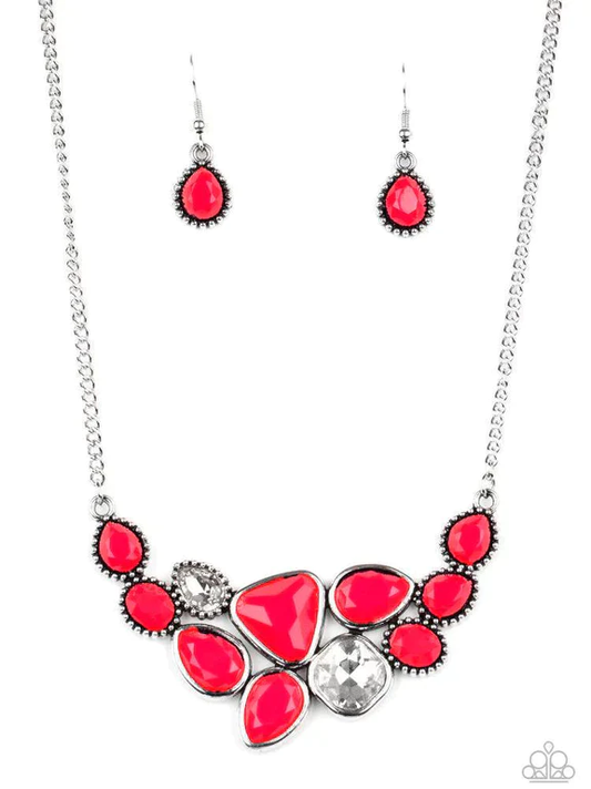 Breathtaking Brilliance - Red Necklace