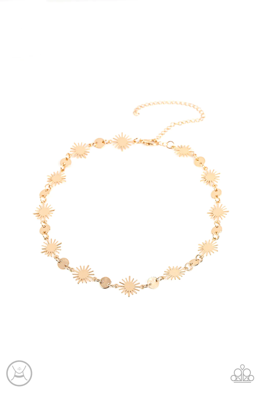 Astro Goddess - Gold Sunburst Choker Necklace