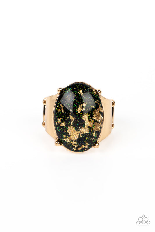 Gold Leaf Glam - Black Ring