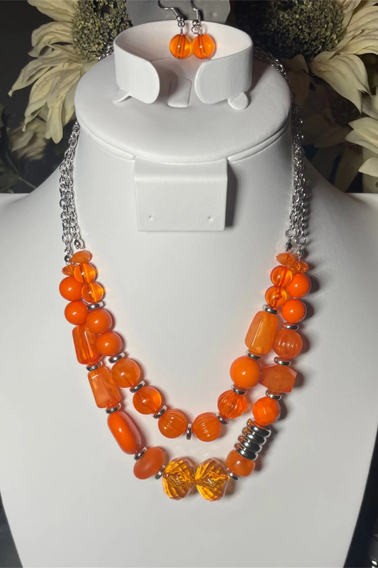 Pina Colada Paradise - Orange Necklace